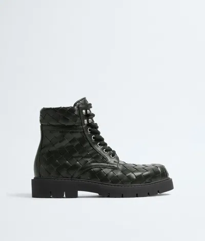 Bottega Veneta Haddock Lace-up Ankle Boot In Black