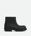 Bottega Veneta Biodegradable Woven Block Heel Ankle Boots In Black