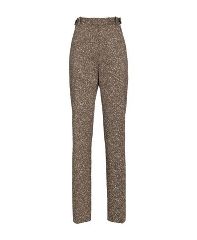 Bottega Veneta High-rise Straight-leg Trousers In Brown