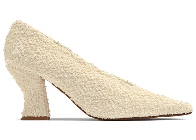 Pre-owned Bottega Veneta Bouclé Almond Pump 75 (women's) Sneakers In Off White