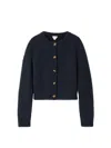 Bottega Veneta Boucle Cardigan In Blue