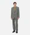 Bottega Veneta Boucle Gingham Wool Jacket In Black/pearl/khaki