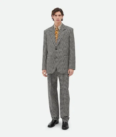 Bottega Veneta Boucle Gingham Wool Jacket In Black