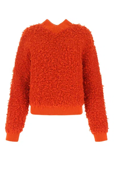Bottega Veneta Boucle Knit Sweater In Orange
