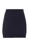 Bottega Veneta Womens Navy Bouclé Two-patch-pockets Knitted Mini Skirt