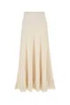 Bottega Veneta High Waist A-line Skirt With Fringe Hem In Neutral