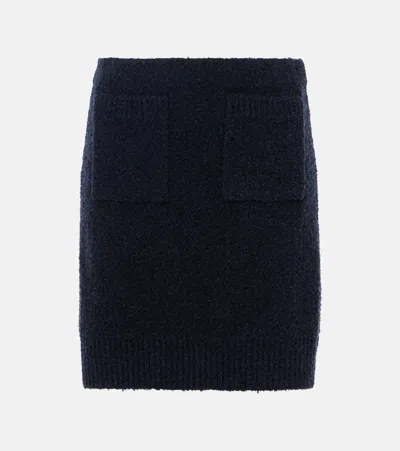 Bottega Veneta Bouclé Midi Skirt In Blue