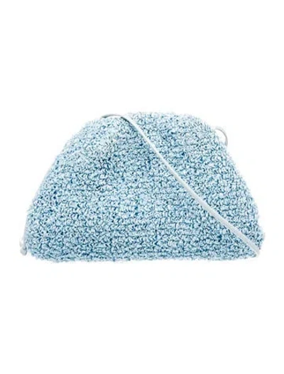 Pre-owned Bottega Veneta Bouclé Mini Pouch Mini In Blue
