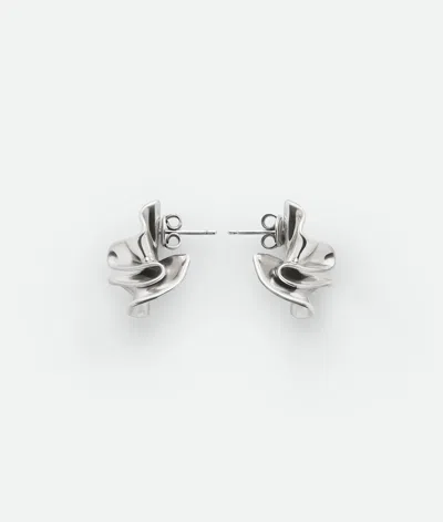 Bottega Veneta Small Anemone Earrings In Silver