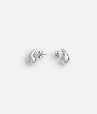 Bottega Veneta Mini Sterling Silver Drop Earrings In Metallic