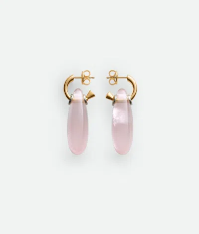 Bottega Veneta Ellipse Small Earrings In Pink Quartz