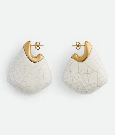 Bottega Veneta Grosse Fin Ohrringe In White