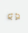 Bottega Veneta Knotted Hoop Earrings In Mixed Metals In Gold