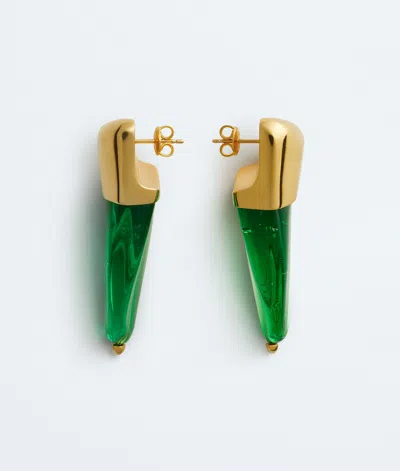 Bottega Veneta Large Prisma Earrings In Green