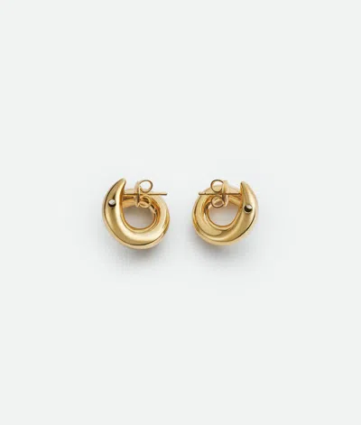 Bottega Veneta Gold Sardine Earrings In 8120 Yellow Gold