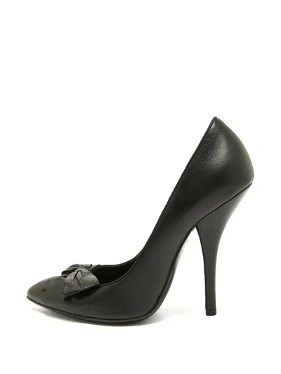Pre-owned Bottega Veneta Bow-detail Leather Pumps In Black