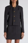Bottega Veneta Knot-button Light Structured Cotton Jacket In Black