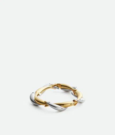 Bottega Veneta Sardine Mixed Metal Bracelet In Gold