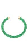 Bottega Veneta Nappa Rigid Bracelet In Green