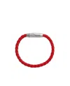 Bottega Veneta Braid Knit Detail Bracelet In Red
