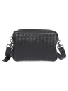 Bottega Veneta Braided Camera Bag In Black