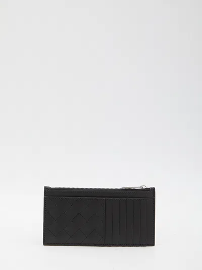 Bottega Veneta Braided Card Holder In Black