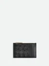 Bottega Veneta Braided Card Holder With Zip Accessories In Black