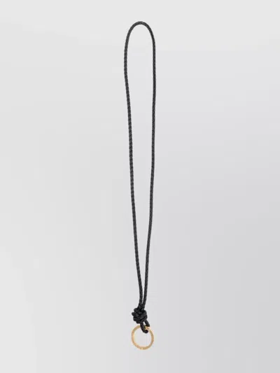 BOTTEGA VENETA BRAIDED CORD KEY RING LONG LENGTH