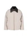 Bottega Veneta Insulated Nylon Jacket Featuring Quilted Collar In Gray