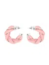 Bottega Veneta Women Braided Hoop Earrings In Pink