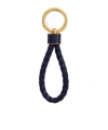 Bottega Veneta Loop Handle Braided Key Ring In Black