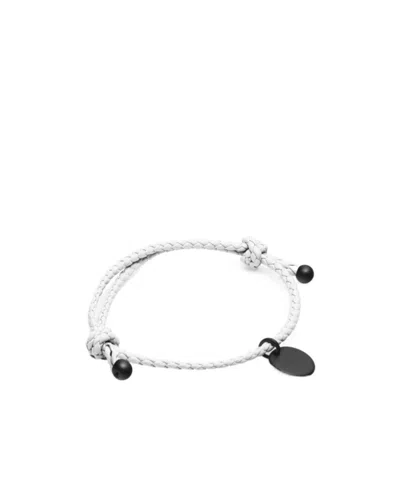 Bottega Veneta Braided Knot Bracelet In White