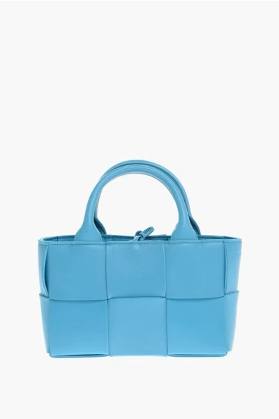 Bottega Veneta Braided Leather Arco Tote Bag With Removable Shoulder Strap In Blue
