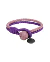 Bottega Veneta Braided Leather Bracelet In Purple