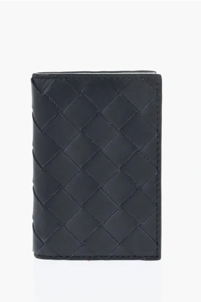 Bottega Veneta Braided Leather Wallet In Black