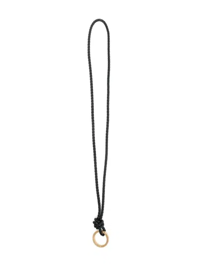 Bottega Veneta Braided Long Key Ring Accessories In Black