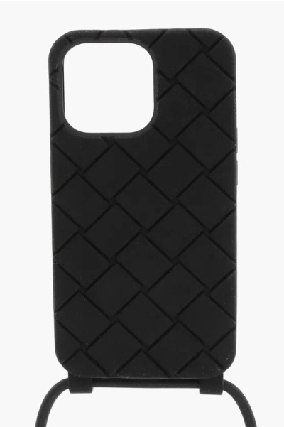 Bottega Veneta Intrecciato Rubber Iphone 13 Pro Max Case In Black