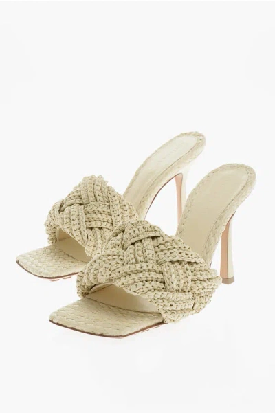 Bottega Veneta Braided Raffia Lido Sandals Heel 11 Cm