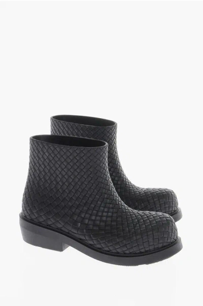 BOTTEGA VENETA BRAIDED RUBBER ANKLE BOOTS