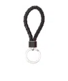 Bottega Veneta Braided-strap Detail Key Ring In Black