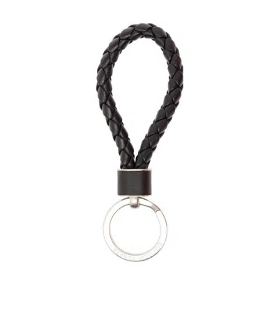 Bottega Veneta Braided-strap Detail Key Ring In Black