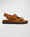 Bottega Veneta Jack Sandals With Braided Detailing And Flat Sole In Caramel