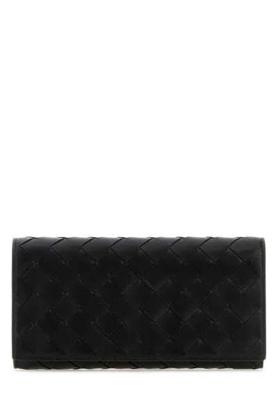Bottega Veneta Braided Wallet With Large Flap Accessories In Black