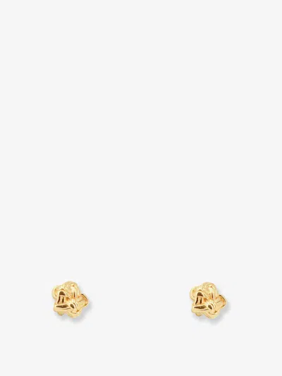 Bottega Veneta Brass Earrings In Gold