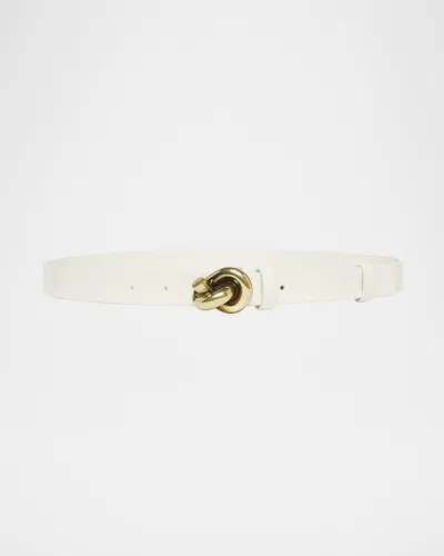 BOTTEGA VENETA BRASS KNOT SKINNY LEATHER BELT