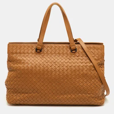 Pre-owned Bottega Veneta Brick Brown Intrecciato Leather Tote