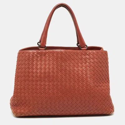 Pre-owned Bottega Veneta Brick Brown Intrecciato Leather Tote