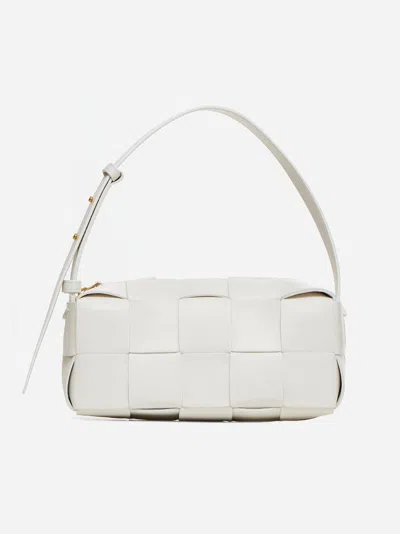 Bottega Veneta Brick Cassette Nappa Leather Small Bag In White
