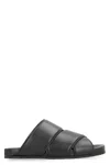 Bottega Veneta Leather Mules Rubber Sole In Black