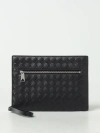 Bottega Veneta Medium Intrecciato Leather Clutch Bag In Black